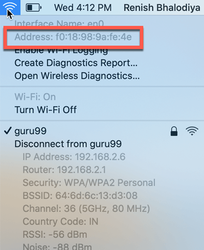 wireless network mac address